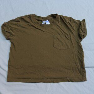 Divided Olive Green Crop Top
